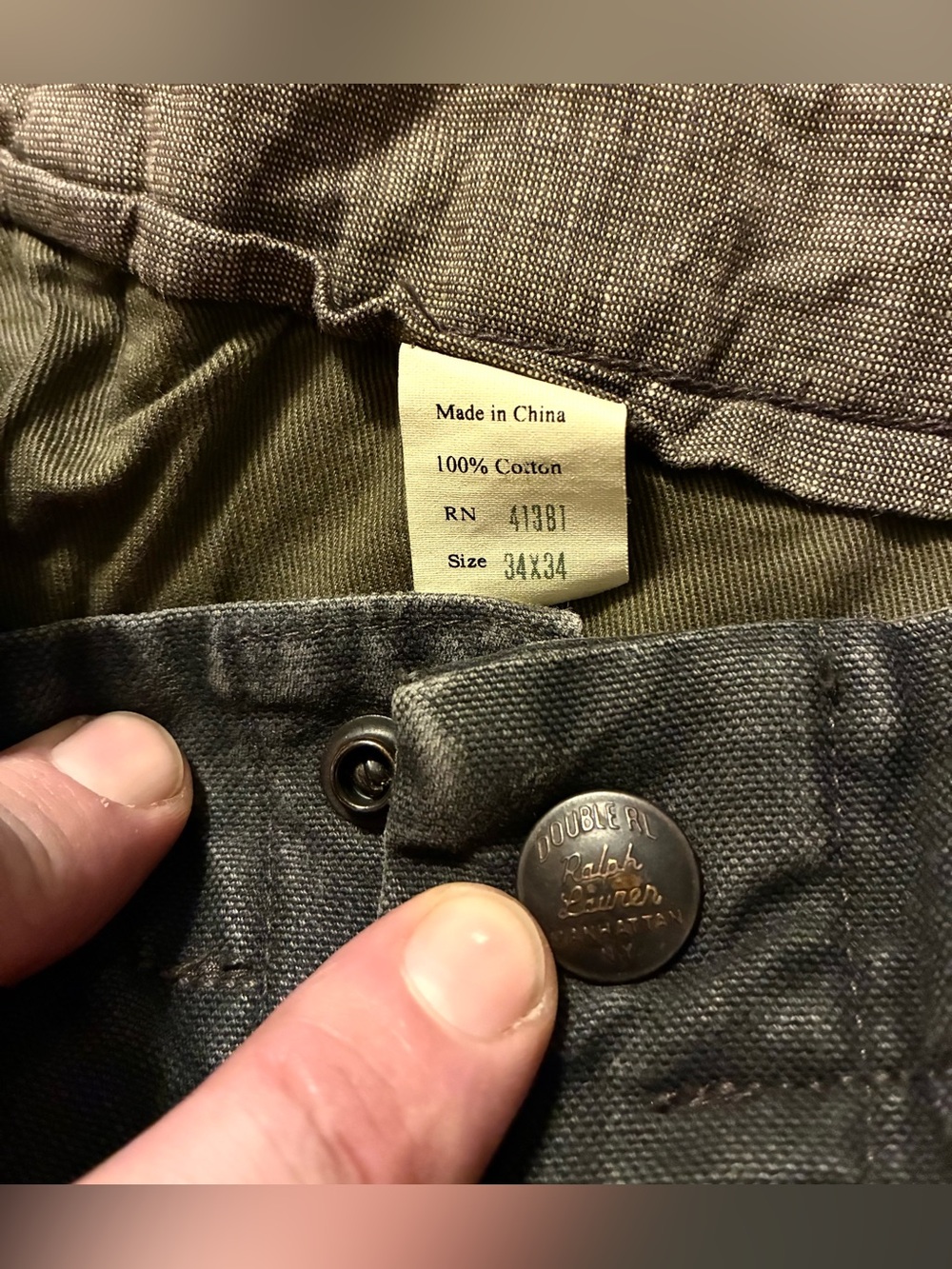 DOUBLE RL RALPH LAUREN RRL SELVEDGE CANVAS PANTS- 34X34 - Picture 8 of 13